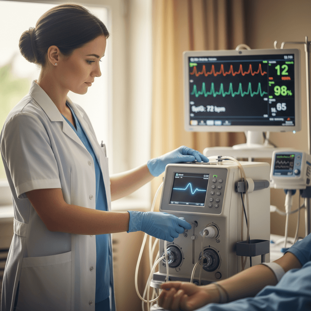 Qualified healthcare clinician at work